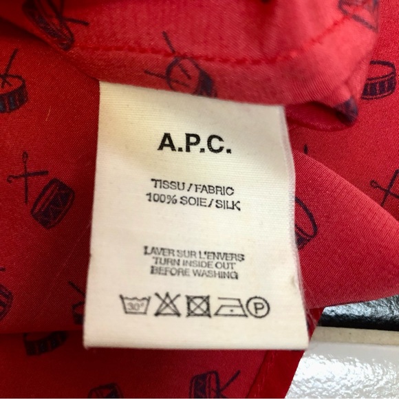 APC x Vanessa Seward Silk Blouse Frilly Collar Button Down Shirt Blouse size M - Picture 9 of 10